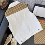 Gucci Men Washed Organic Denim Vest GG Light Blue Stone Bleached Point Collar Sleeveless - Image 4