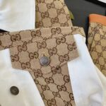 Gucci Men Washed Organic Denim Vest GG Light Blue Stone Bleached Point Collar Sleeveless - Image 9