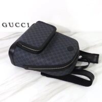 Gucci Unisex Backpack Interlocking G Black GG Supreme Canvas Leather Top Handle (2)