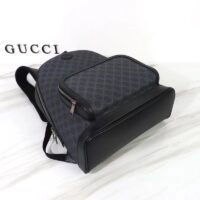 Gucci Unisex Backpack Interlocking G Black GG Supreme Canvas Leather Top Handle (2)