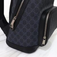 Gucci Unisex Backpack Interlocking G Black GG Supreme Canvas Leather Top Handle (2)