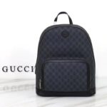 Gucci Unisex Backpack Interlocking G Black GG Supreme Canvas Leather Top Handle - Image 2