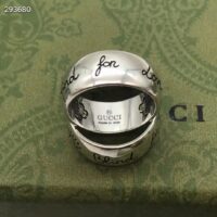 Gucci Unisex Blind For Love Silver Eye Hearts Birds Flowers Interlocking G 925 Sterling Silver (2)