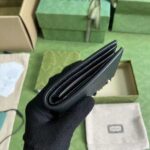 Gucci Unisex GG Bi-Fold Wallet Horsebit Black Leather Gold-Toned Hardware Moiré Lining - immagine 7