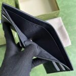 Gucci Unisex GG Bi-Fold Wallet Horsebit Black Leather Gold-Toned Hardware Moiré Lining - immagine 8