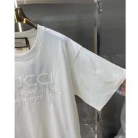 Gucci Unisex GG Cotton Jersey T-Shirt Off White Heavy Cities Embroidery Crewneck Short Sleeves Oversize Fit (11)