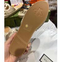 Gucci Unisex GG Interlocking G Cut-Out Slide Sandal Black Leather Low 3 CM Heel (7)