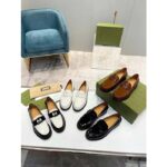 Gucci Unisex GG Interlocking G Loafer Black White Leather Sole Flat 1.5 CM Heel - Image 11