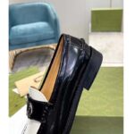 Gucci Unisex GG Interlocking G Loafer Black White Leather Sole Flat 1.5 CM Heel - Image 10