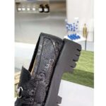 Gucci Unisex GG Lug Loafer Black GG Leather Horsebit Rubber Sole 1.5 CM Heel Height - Imagen 9