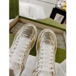 Gucci Unisex GG MAC80 Sneaker Metallic Gold Leather Interlocking G Embroidery Round Toe Rubber Flat - Bild 6