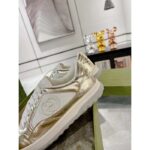 Gucci Unisex GG MAC80 Sneaker Metallic Gold Leather Interlocking G Embroidery Round Toe Rubber Flat - Bild 8