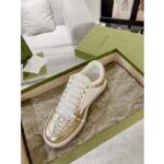Gucci Unisex GG MAC80 Sneaker Metallic Gold Leather Interlocking G Embroidery Round Toe Rubber Flat - Bild 7