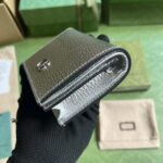 Gucci Unisex GG Marmont Card Case Wallet Metallic Silver Leather Double G – Image 4