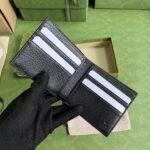 Gucci Unisex GG Wallet Interlocking G Black Leather Palladium-Toned Hardware Moiré Lining - immagine 6