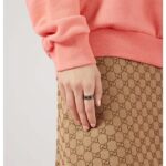 Gucci Unisex Icon Ring Yellow Gold Interlocking G 18k Yellow Gold Black Synthetic Corundum - Imagen 9
