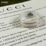 Gucci Unisex Icon Ring Yellow Gold Interlocking G 18k Yellow Gold White Zirconia - immagine 9