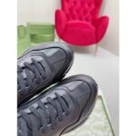 Gucci Unisex Interlocking G Rhyton Sneakers Black Leather White Cut-Out Rubber Sole - Image 7