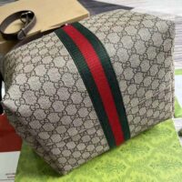 Gucci Unisex Jackie 1961 Small Shoulder Bag Beige Ebony GG Supreme Piston Closure (9)