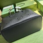 Gucci Unisex Jumbo GG Large Tote Bag Black Jumbo GG Leather - Image 5