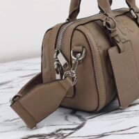 Gucci Unisex Jumbo GG Mini Duffle Bag Taupe Leather Double G Zip Closure (3)