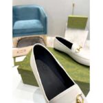Gucci Unisex Leather Horsebit Loafer White Slim Shape Sole Flat 1 CM Heel - Imagen 8