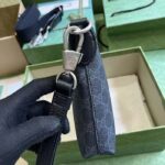 Gucci Unisex Messenger Bag Interlocking G Black Leather GG Supreme Canvas Zip Closure - Bild 5