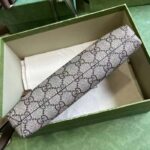 Gucci Unisex Messenger Bag Interlocking G Brown Leather Beige Ebony GG Supreme Canvas - immagine 6