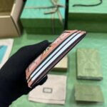 Gucci Unisex Ophidia GG Card Case Wallet Pink Canvas Leather Double G Four Card Slots - Image 10