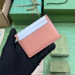 Gucci Unisex Ophidia GG Card Case Wallet Pink Canvas Leather Double G Four Card Slots - Image 6