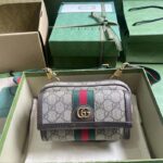 Gucci Unisex Ophidia GG Mini Bag Double G Beige Ebony GG Supreme Canvas - Image 2