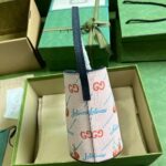 Gucci Unisex Printed Bucket Bag GG The Jetsons Print Pink Blue Supreme Canvas - Image 4