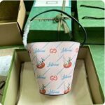 Gucci Unisex Printed Bucket Bag GG The Jetsons Print Pink Blue Supreme Canvas - Image 2