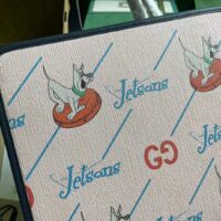 Gucci Unisex Printed Tote Bag GG The Jetsons Print Pink Blue Supreme Canvas (6)