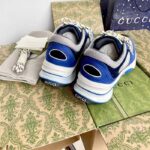 Gucci Unisex Run Sneaker Blue Black Suede Interlocking G Bi-Color Rubbe Low Heel - Image 10