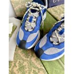 Gucci Unisex Run Sneaker Blue Black Suede Interlocking G Bi-Color Rubbe Low Heel - Image 8