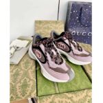 Gucci Unisex Run Sneaker Lilac Black Suede Interlocking G Bi-Color Rubbe Low Heel - Imagen 5