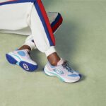 Gucci Unisex Run Sneaker Lilac Light Pink Suede Interlocking G Bi-Color Rubbe Low Heel - Image 11