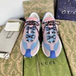 Gucci Unisex Run Sneaker Lilac Light Pink Suede Interlocking G Bi-Color Rubbe Low Heel - Image 3