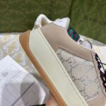 Gucci Unisex Screener Sneaker White GG Lamé Canvas Chunky Laces 4.8 CM Heel - Image 9