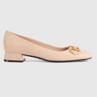 Gucci Women Ballet Flat Horsebit Light Pink Leather Low 2.5 cm Heel (11)