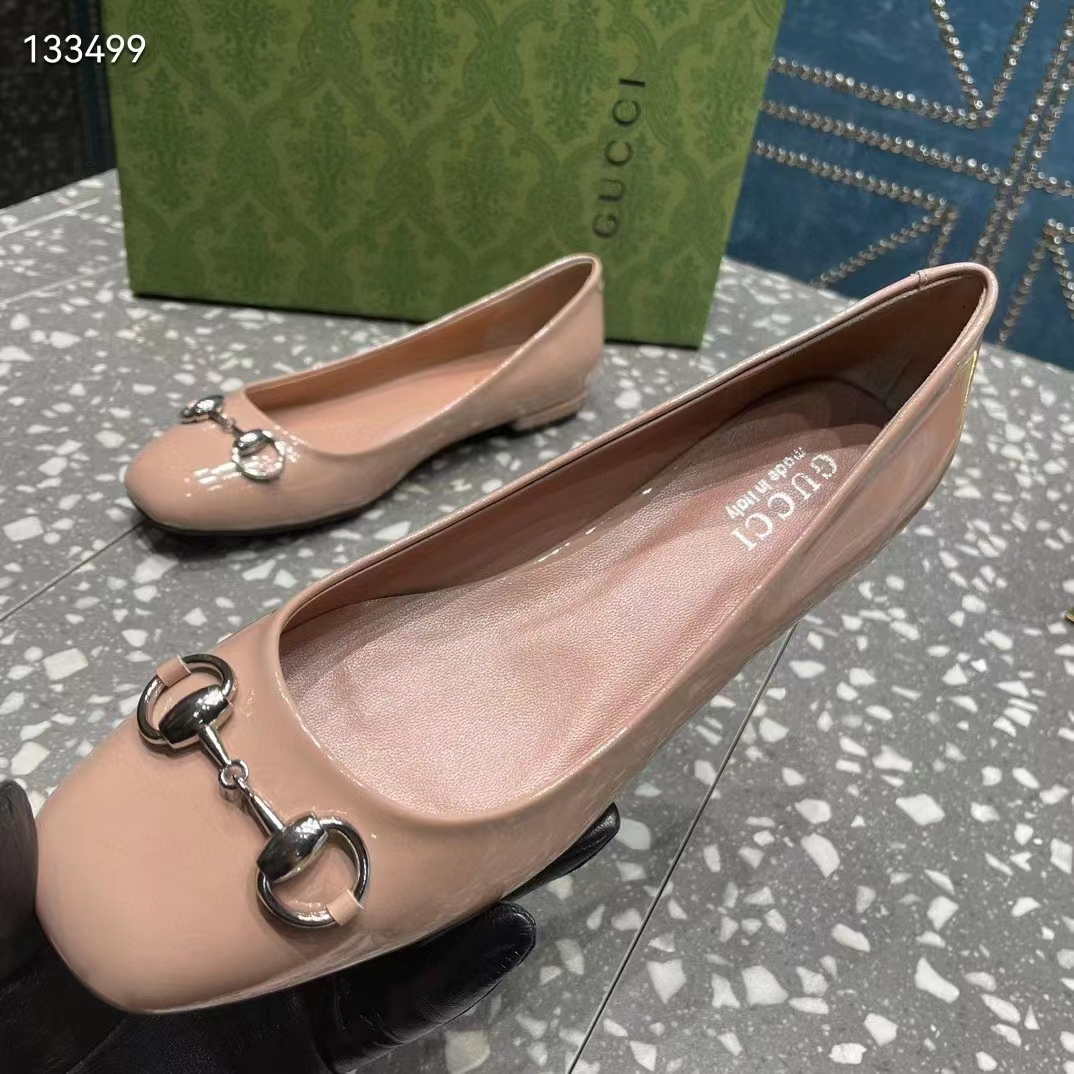 Gucci Women Ballet Flat Horsebit Light Pink Leather Low 2.5 cm Heel (4)