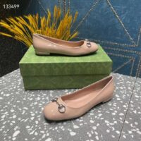 Gucci Women Ballet Flat Horsebit Light Pink Leather Low 2.5 cm Heel (11)