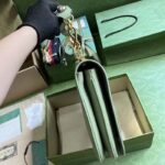 Gucci Women Blondie Top Handle Bag Light Green Leather Round Interlocking G - immagine 9