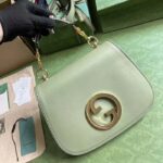 Gucci Women Blondie Top Handle Bag Light Green Leather Round Interlocking G - immagine 3