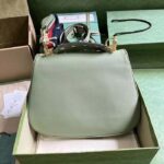 Gucci Women Blondie Top Handle Bag Light Green Leather Round Interlocking G - immagine 7