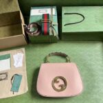 Gucci Women Blondie Top Handle Bag Light Pink Leather Round Interlocking G - Image 4