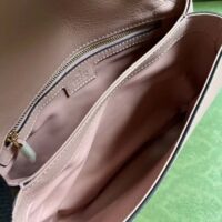 Gucci Women Blondie Top Handle Bag Light Pink Leather Round Interlocking G (9)