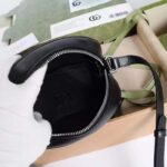 Gucci Women GG Blondie Mini Shoulder Bag Black Leather Round Interlocking G Patch - Imagen 9