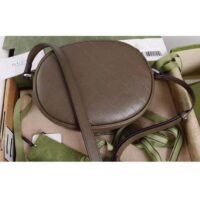 Gucci Women GG Blondie Mini Shoulder Bag Brown Leather Round Interlocking G Patch (11)